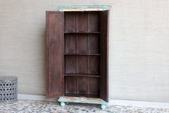 Moroccan Mosaic Handmade Mango Wood 2 Doors Wardrobe Cabinet in Blue