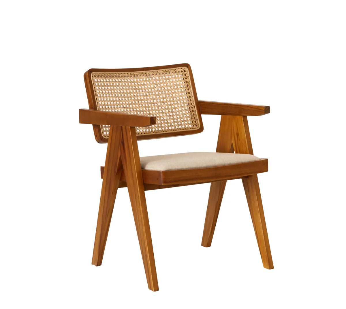 Rattan Elegance Series Solid Hard Mango Wood Arm Chair