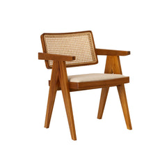 Rattan Elegance Series Solid Hard Mango Wood Arm Chair