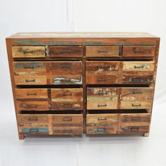 a wooden cabinet filled with wooden shelves filled with wood 