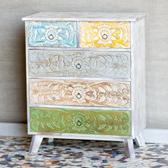 Vivid Sahara Contemporary chest of drawers dresser Cabinet 5 drawers