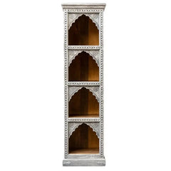 Carved Oasis Hand Carved Mango Wood Carved Bookshelf Sandblast With Arches