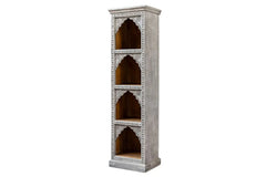 Carved Oasis Hand Carved Mango Wood Carved Bookshelf Sandblast With Arches