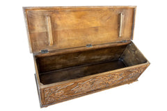 Carved Oasis Hand Carved Mango Wood Carved Classic Blanket Storage box