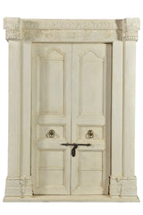 WHITEWASHED OLD RAJASTHANI TEAK WOOD DOOR 213Cm