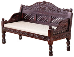 Indian Furniture Classic Vintage folk carved traditional 3 pcs Sofa & Chair Set