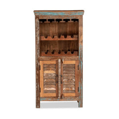 Salvage Reclaimed Wooden Rustic Colors 2 Doors Bar Cabinet