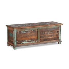 Aspen Medium Reclaimed Wood Carved Trunk Box