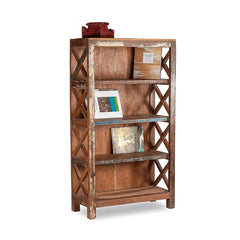 Aspen Medium Reclaimed Wood Carved Bookshelf