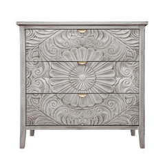 Indian Hand Carved Solid Wooden Bedside Table 01