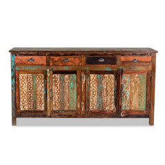 Aspen Large Reclaimed Wood Carved Sideboard