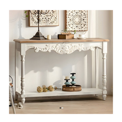 Hand Carved Solid Wood Console Hall Table 36