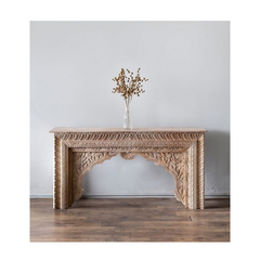 Mehrab Hand Carved Solid Wood Console Hall Table 37
