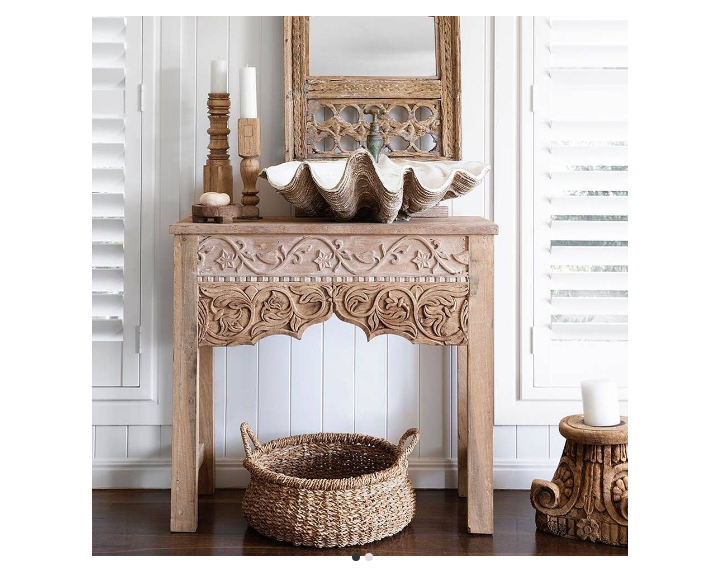 Hand Carved Solid Wood Console Hall Table 38