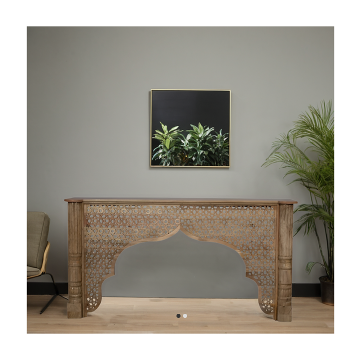 Mehrab Jaali Hand Carved Solid Wood Console Hall Table 41