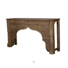 Mehrab Jaali Hand Carved Solid Wood Console Hall Table 41