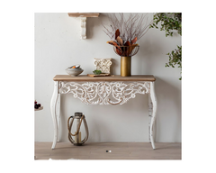 French Arched Hand Carved Solid Wood Console Hall Table 42