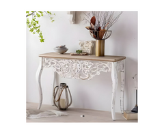 French Arched Hand Carved Solid Wood Console Hall Table 42