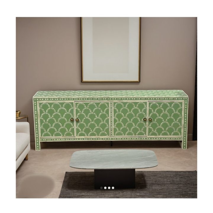 Bone Inlay Scalloped Pattern TV Unit 39