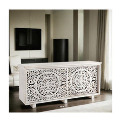 Indian Hand Carved Solid Wood TV Unit 42