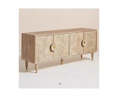 Indian Hand Carved Solid Wood TV Unit 43