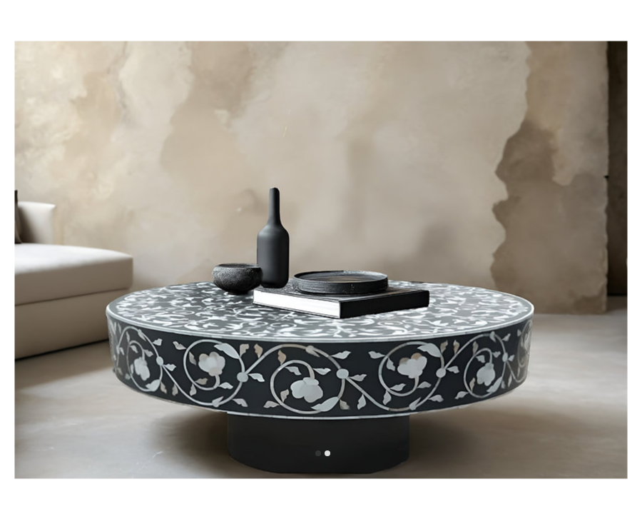 Bone Inlay Round Coffee Table C77
