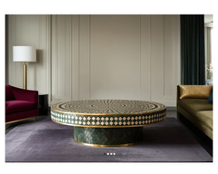 Bone Inlay Round Coffee Table C78