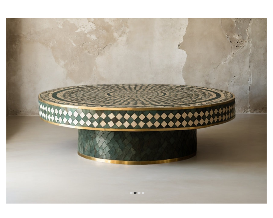 Bone Inlay Round Coffee Table C78
