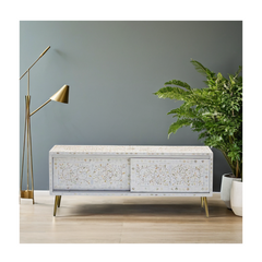 Bone Inlay Floral Pattern TV Unit 45
