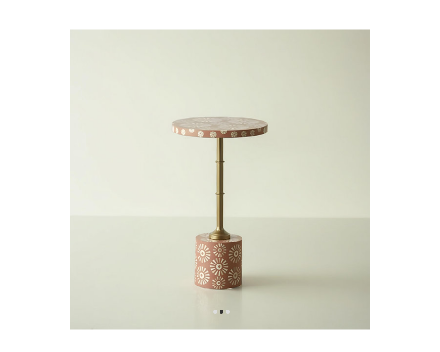 Bone Inlay Striped Pattern Side Table 21