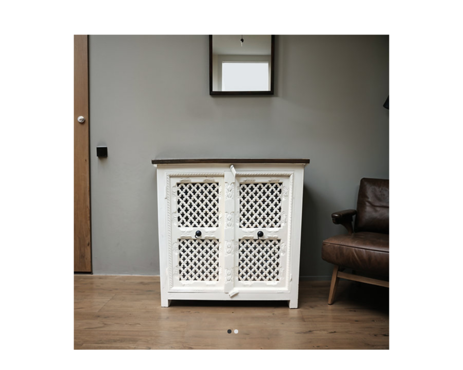 Indian Hand Carved Jaali Solid Wood Cabinet D79