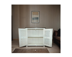 Indian Hand Carved Jaali Solid Wood Cabinet D79