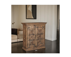 Indian Hand Carved Solid Wood Cabinet D81
