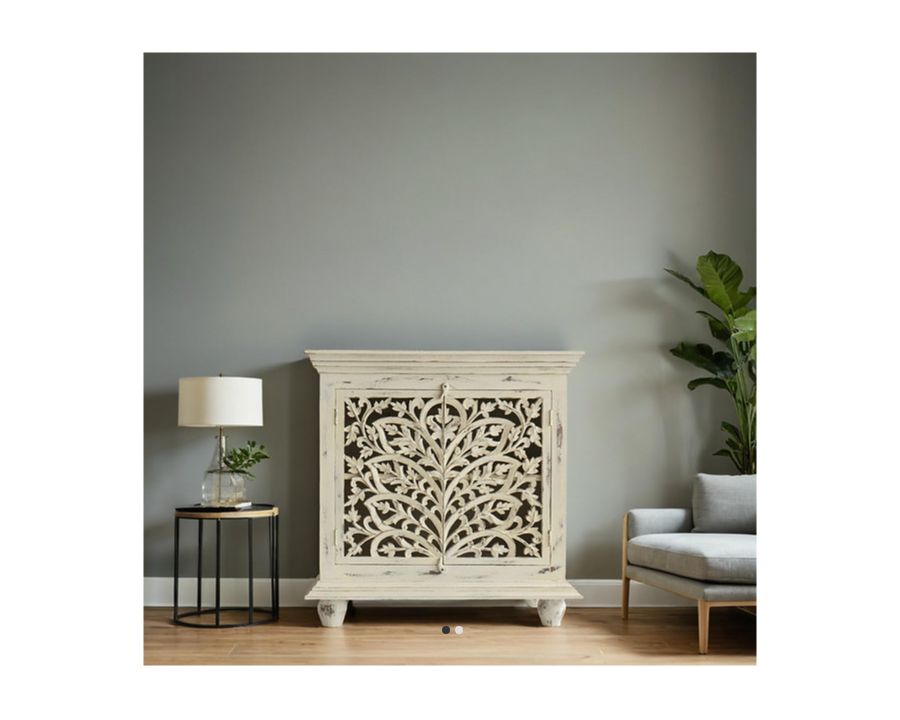 Indian Hand Carved Solid Wood Cabinet D85