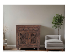 Indian Hand Carved Solid Wood Cabinet D87