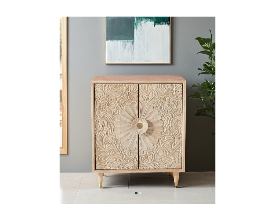 Indian Hand Carved Solid Wood Cabinet D92