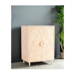 Indian Hand Carved Solid Wood Cabinet D92