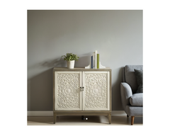 Indian Mandala Hand Carved Solid Wood Cabinet D94