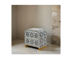 Bone Inlay Geometric Pattern Bedside Table 83
