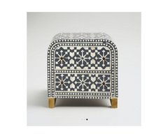 Bone Inlay Geometric Pattern Bedside Table 83
