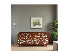 Indian Bone Inlay Floral Sideboard C26
