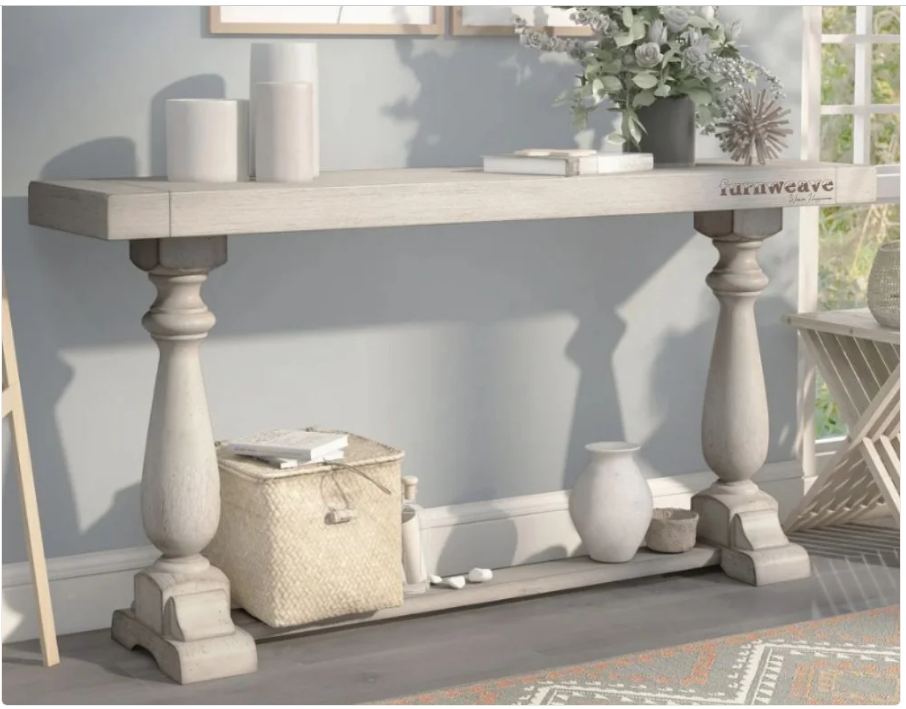 French Provincial Style Pillar Console Table 65