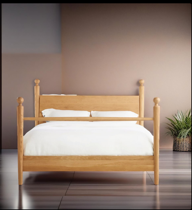 The Attic Jodhpur Solid Wood King Size Bed Natural 01