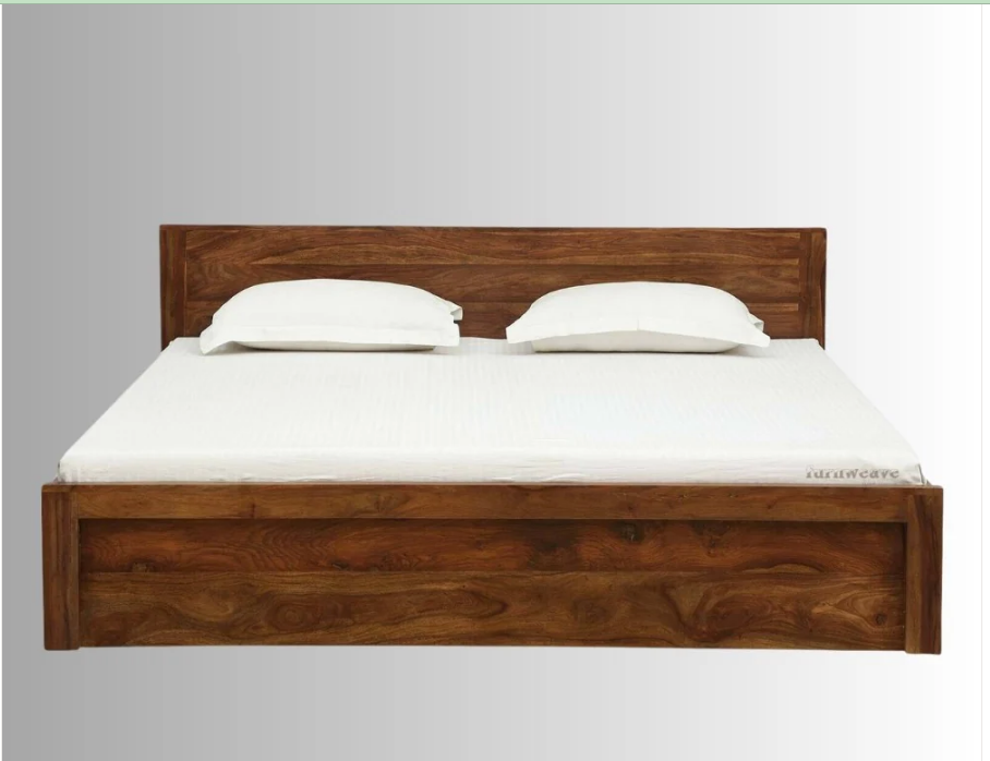 Indian Hand Carved Sheesham Wood Storage Bed Frame King Size 144