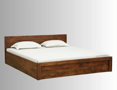 Indian Hand Carved Sheesham Wood Storage Bed Frame King Size 144