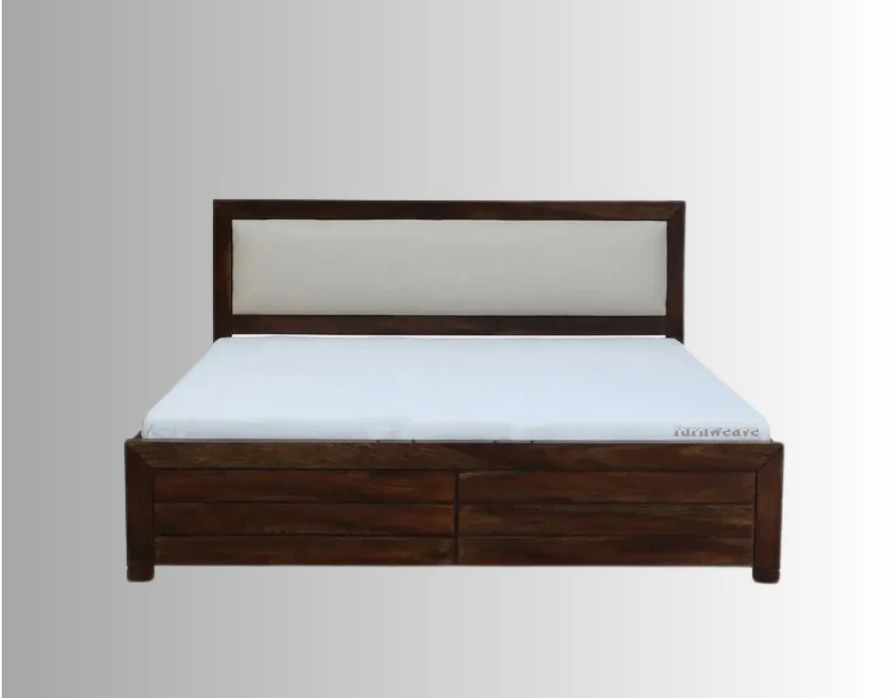 Indian Hand Carved Sheesham Wood Bed Frame King Size 145