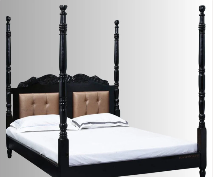 Indian Hand Carved Sheesham Wood Bed Frame King Size 147