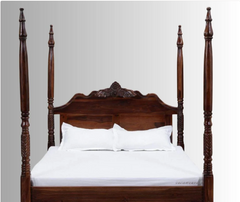 Indian Hand Carved Sheesham Wood Bed Frame King Size 148