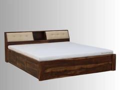 Indian Hand Carved Sheesham Wood Storage Bed Frame King Size 150