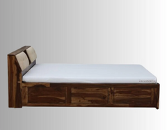Indian Hand Carved Sheesham Wood Storage Bed Frame King Size 150